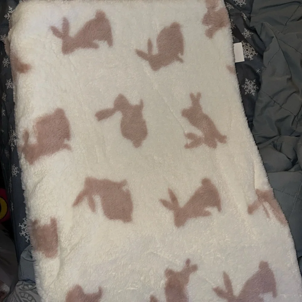Cupcakes and cashmere, mauve, Easter bunny, blanket throw